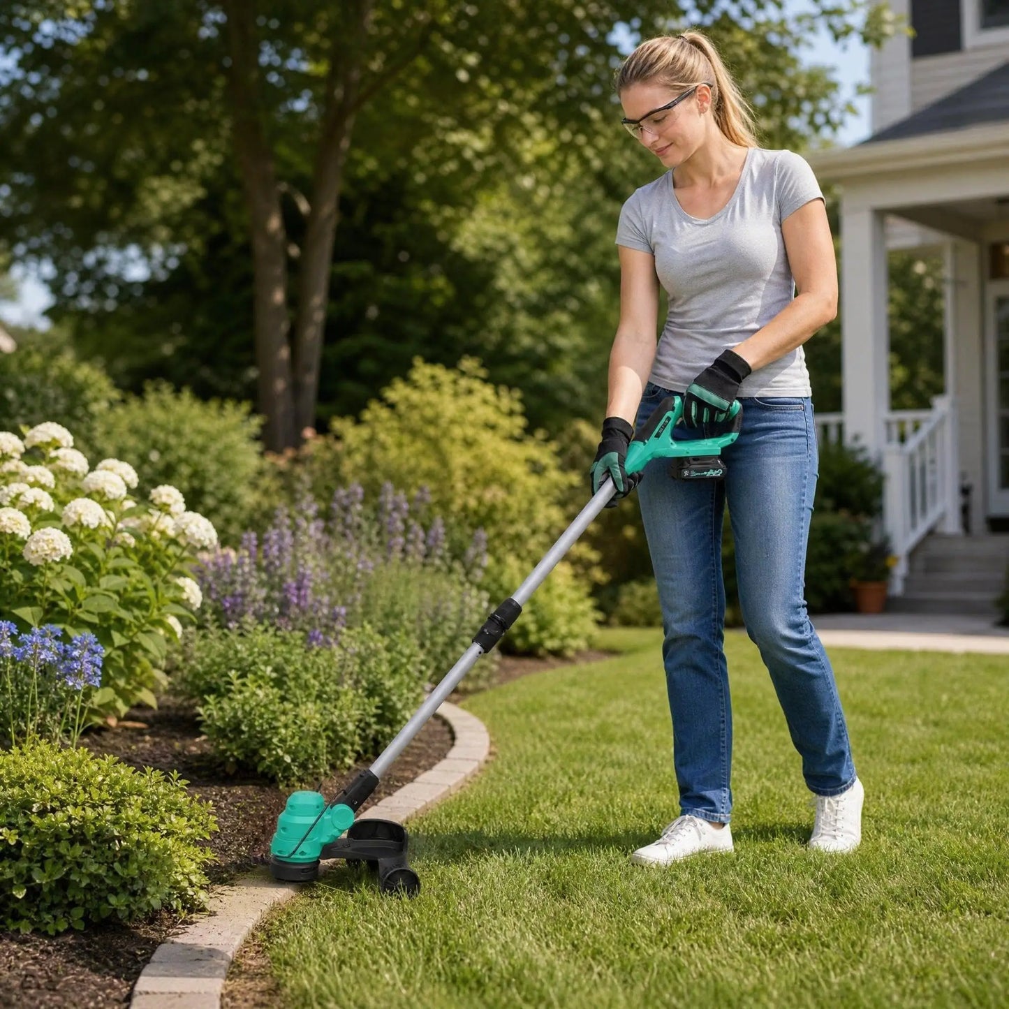 HisMiss Cordless Weed Eater With Two Rechargeable Batteries And Charger