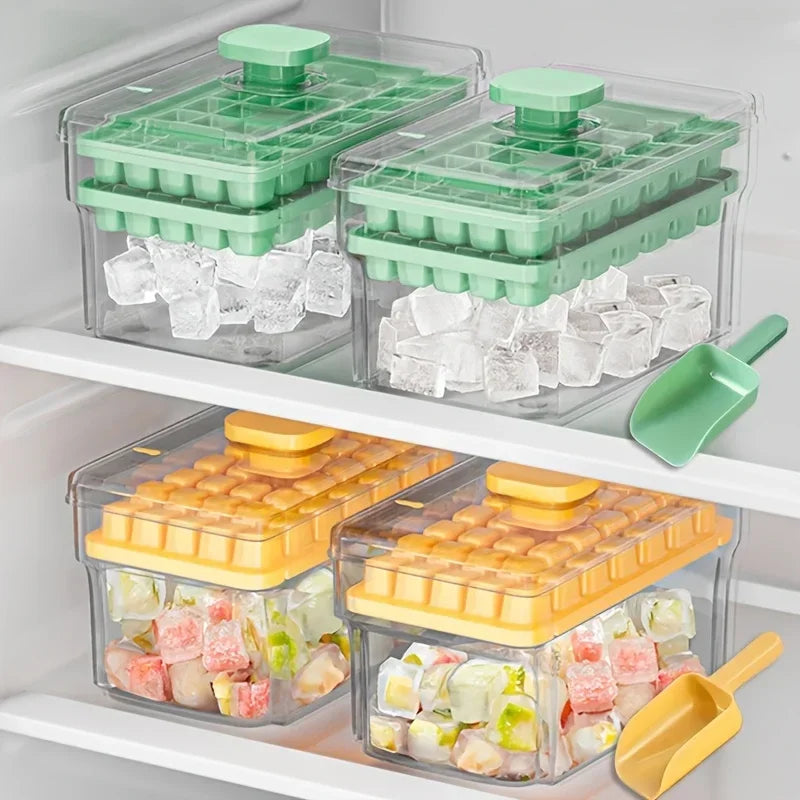 Ice Cube Tray With Lid And Storage Bin Easy Release