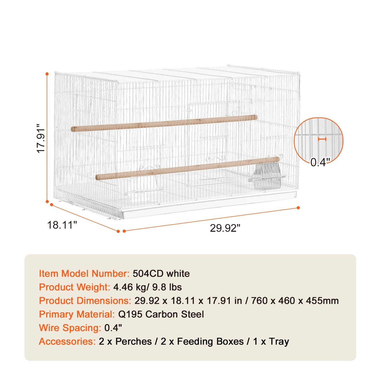 SucceBuy Flight Bird Cage Divider Stackable Travel Cage Handle