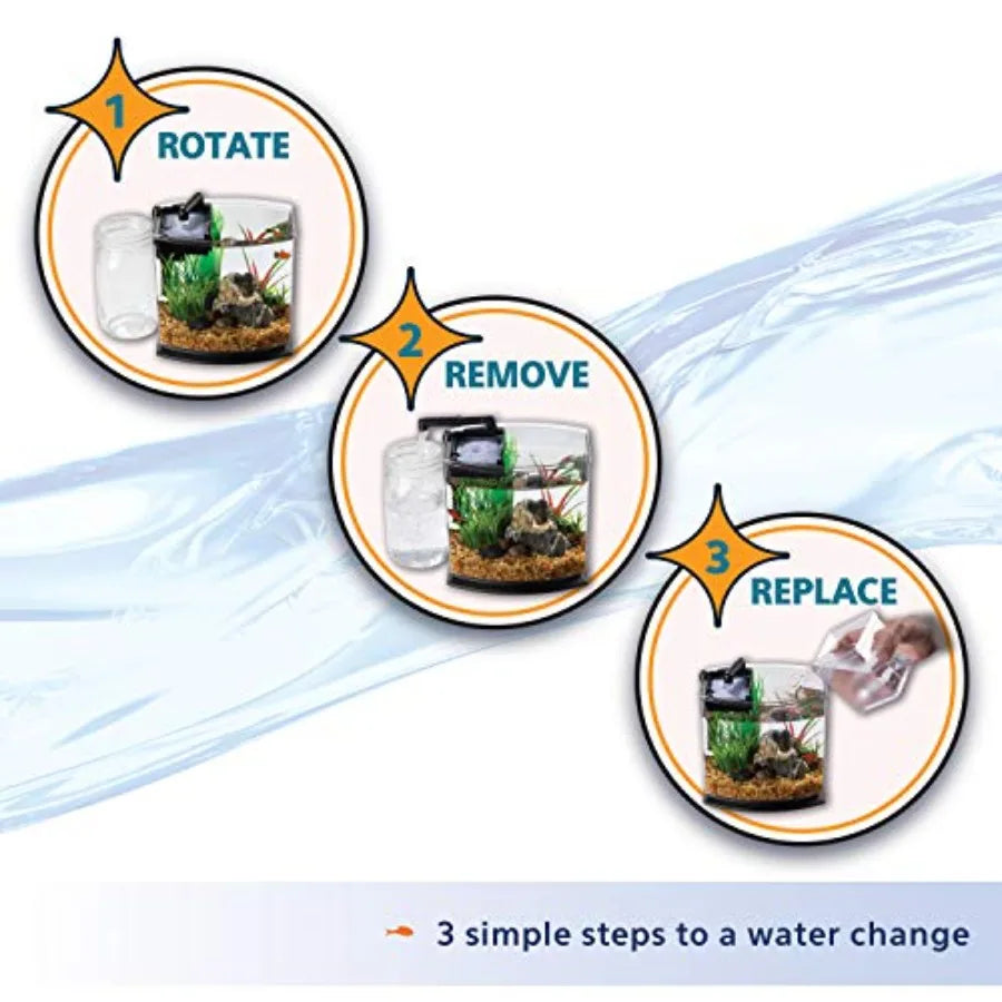 LED MiniBow Small Aquarium Fish Tank Kit with SmartClean Technology