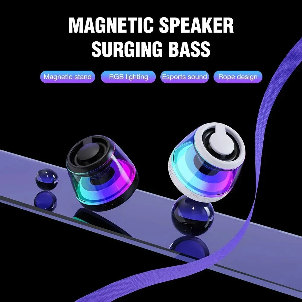 Magnetic Bluetooth Speaker With RGB Light And Phone Stand