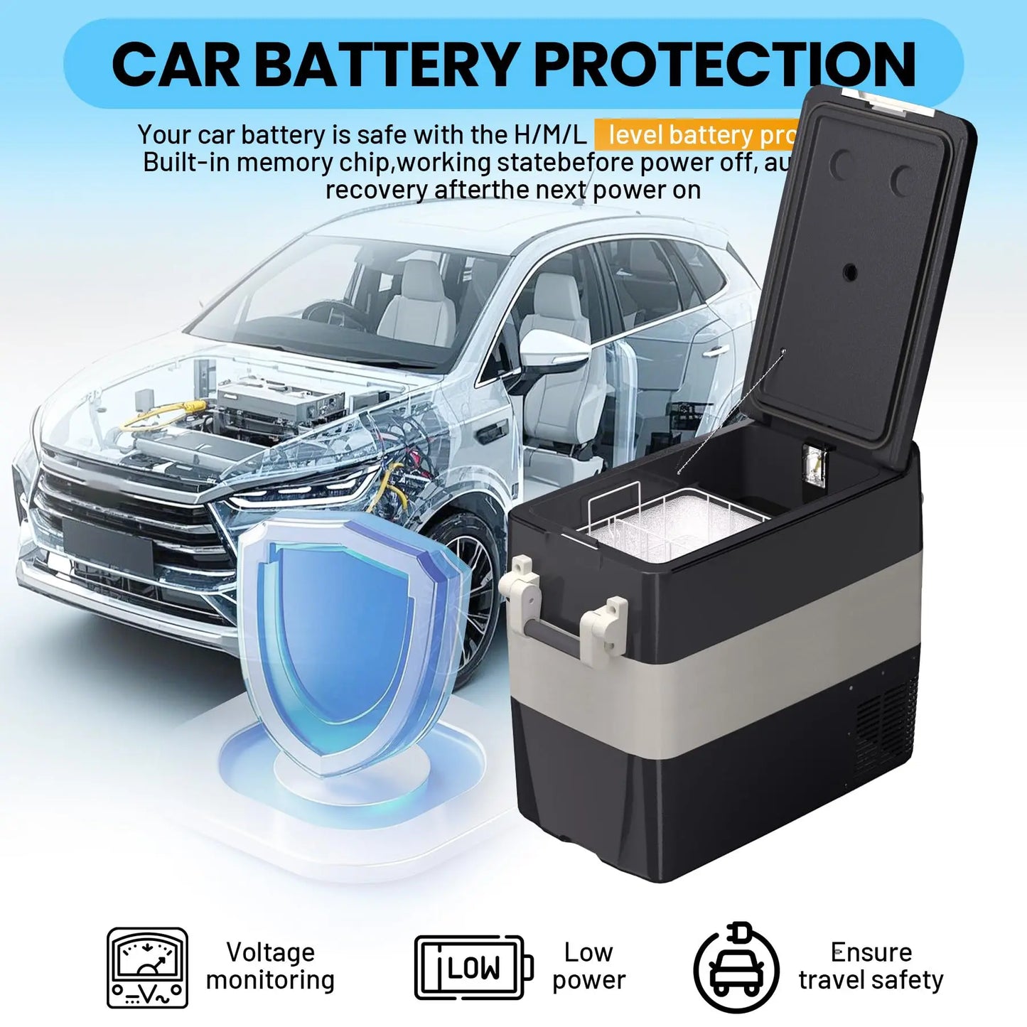 HiMiss Portable Car Refrigerator Electric Cooler Freezer