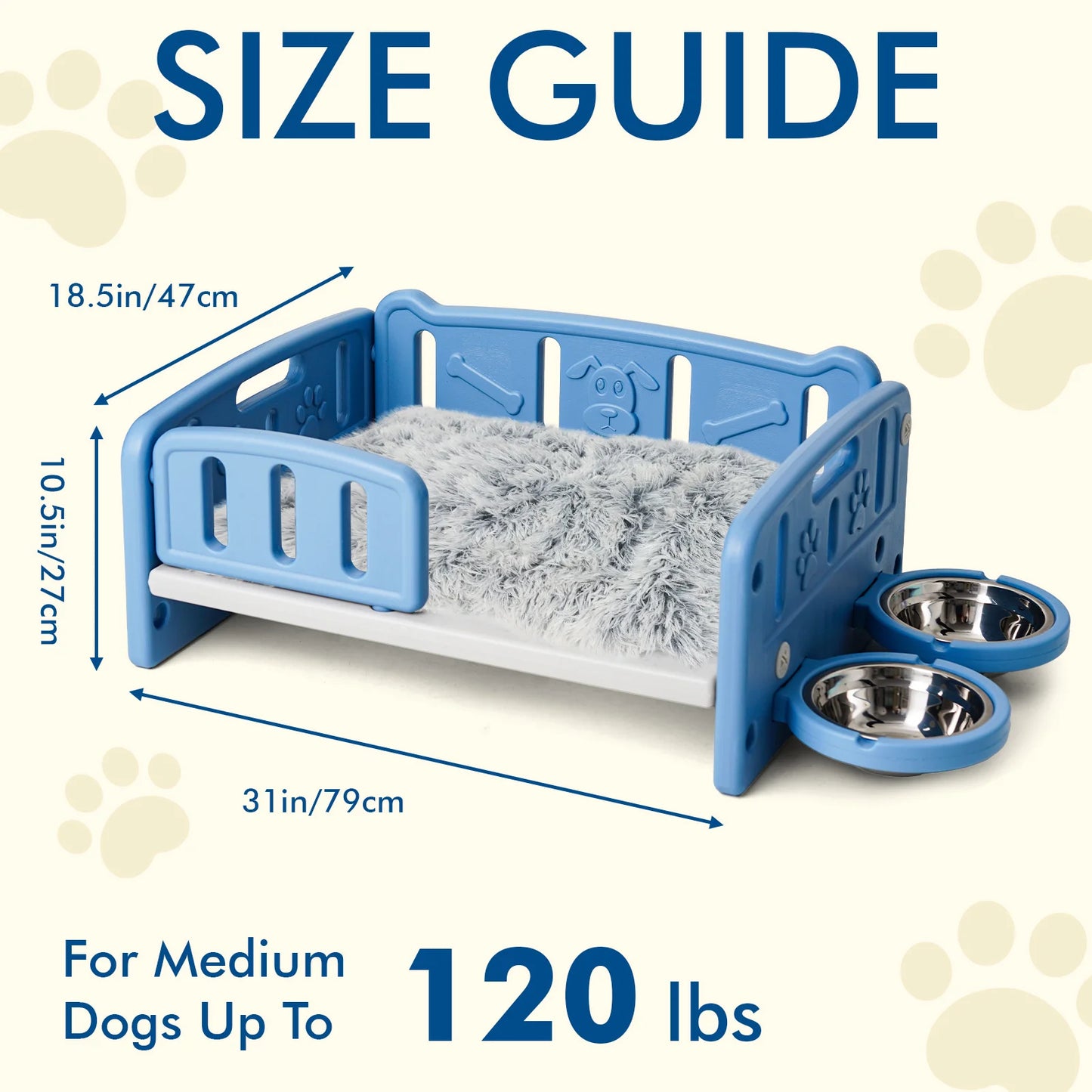Puppy Dog Bed With Calming Mat And Elevated Steps