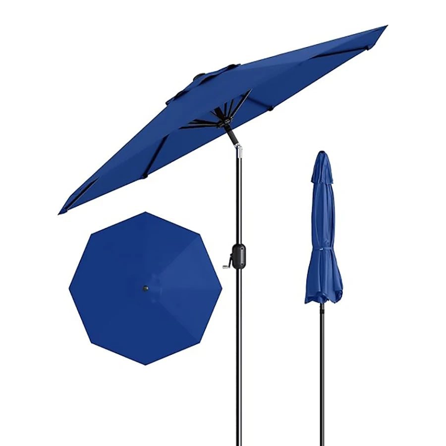 Patio Umbrella With Crank Lift Push Button Tilt Outdoor