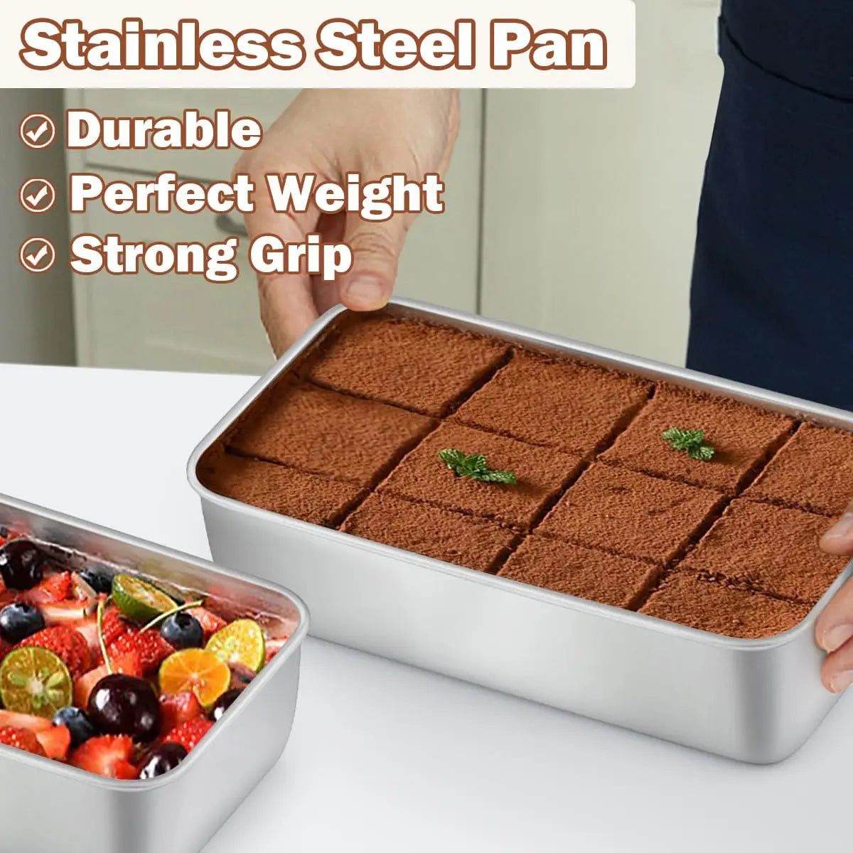 `Stainless Steel Loaf Pan, 8 Pack 9.25 Inch Rectangle Baking Mold for Bread Cake Meatloaf Oven Use`