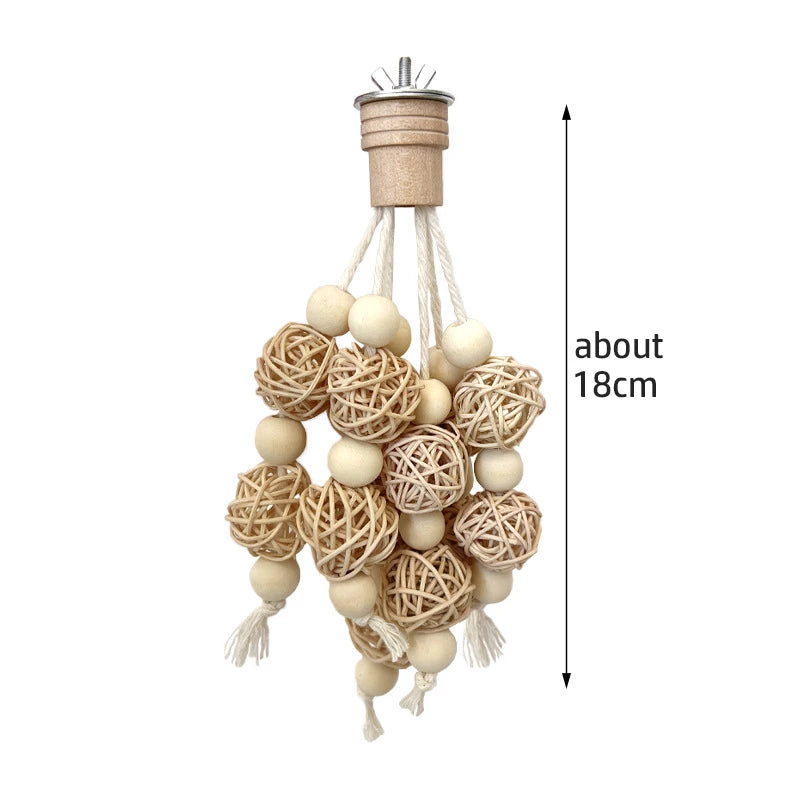 Funny Bird Chewing Toy Cotton Rope Pinecone Parrot Toy Bite Resistant Birds Tearing Toy Cockatiels Training Cage Toys Accessries
