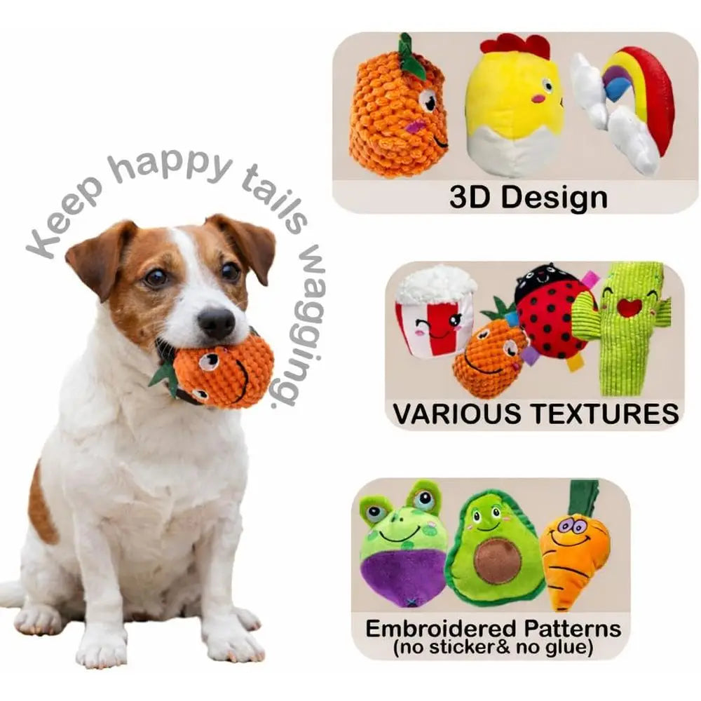 18 Pack Dog Squeaky Plush Toys For Small Medium Dogs