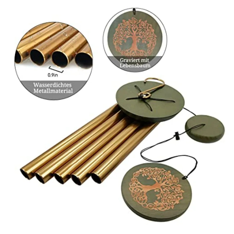 Wind Chimes For Outside Hanging Decor Tree Of Life Engraving Mother