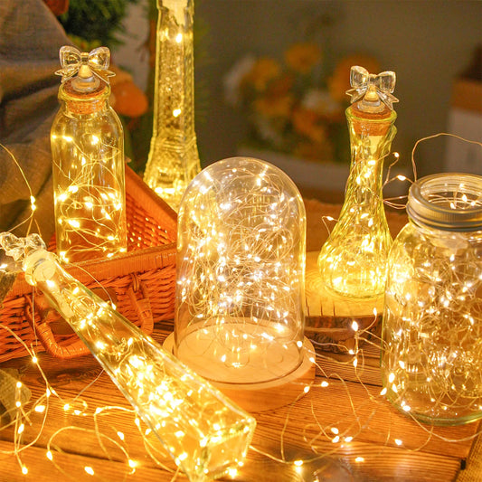 30 Pack LED Fairy Light Battery Powered String Light -6.5-foot 20 LED Silver Line Firefly Star Moon Light, Suitable for DIY Handmade Wedding Table Decoration, Party Bedroom Christmas Decoration, Room Decoration Christmas Deco