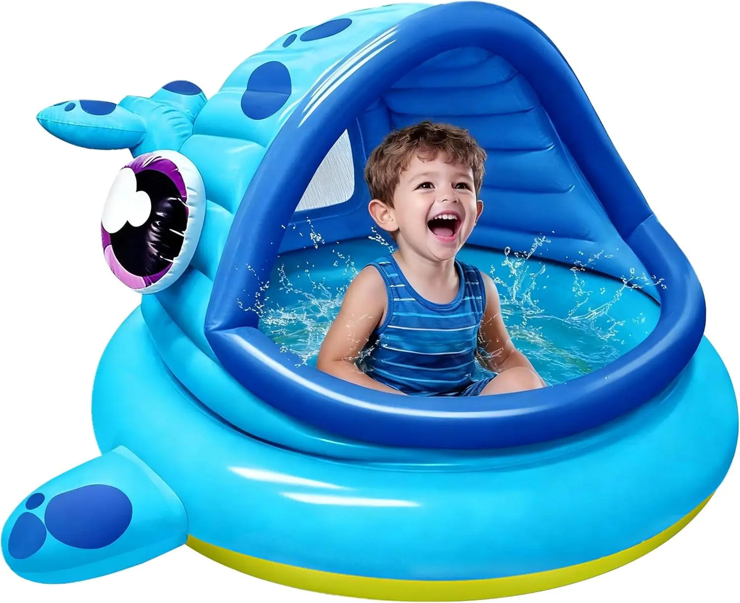 Inflatable Whale Kiddie Pool Tent for Toddler Swim Play