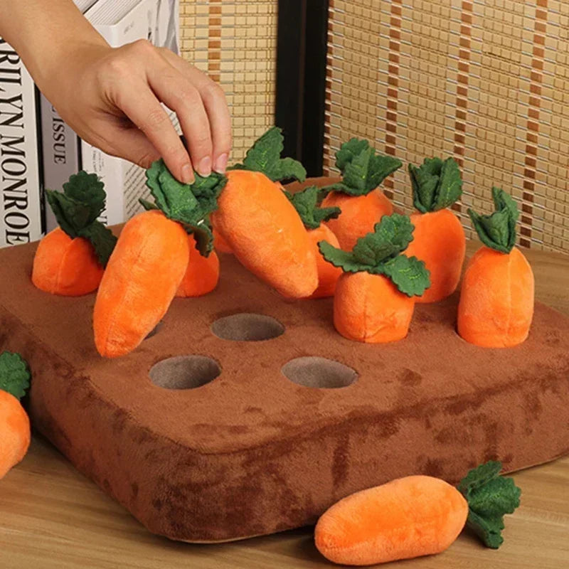 Snuffle Mat Dog Toy Plush Carrot Vegetable Field Interactive Toy