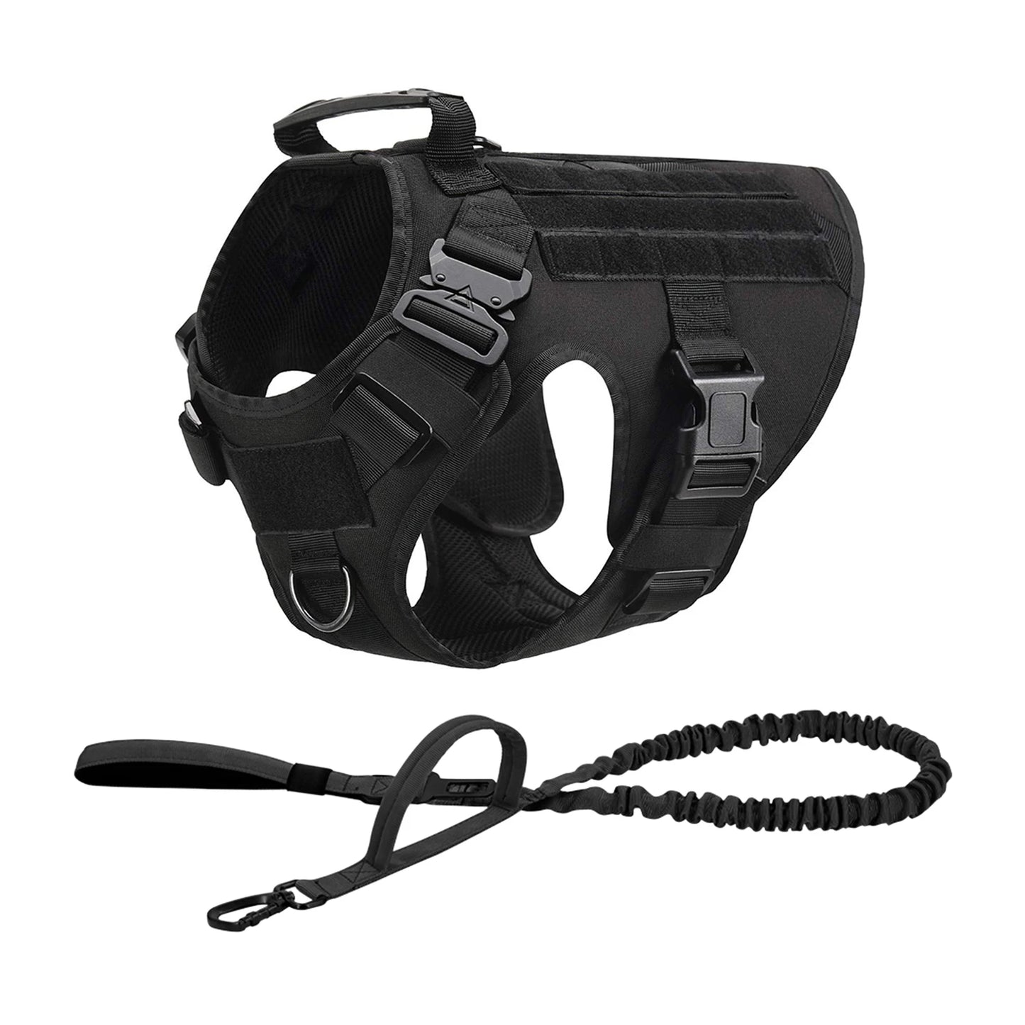 PETRAVELCN Tactical Dog Harness Vest Molle Pouches For Training