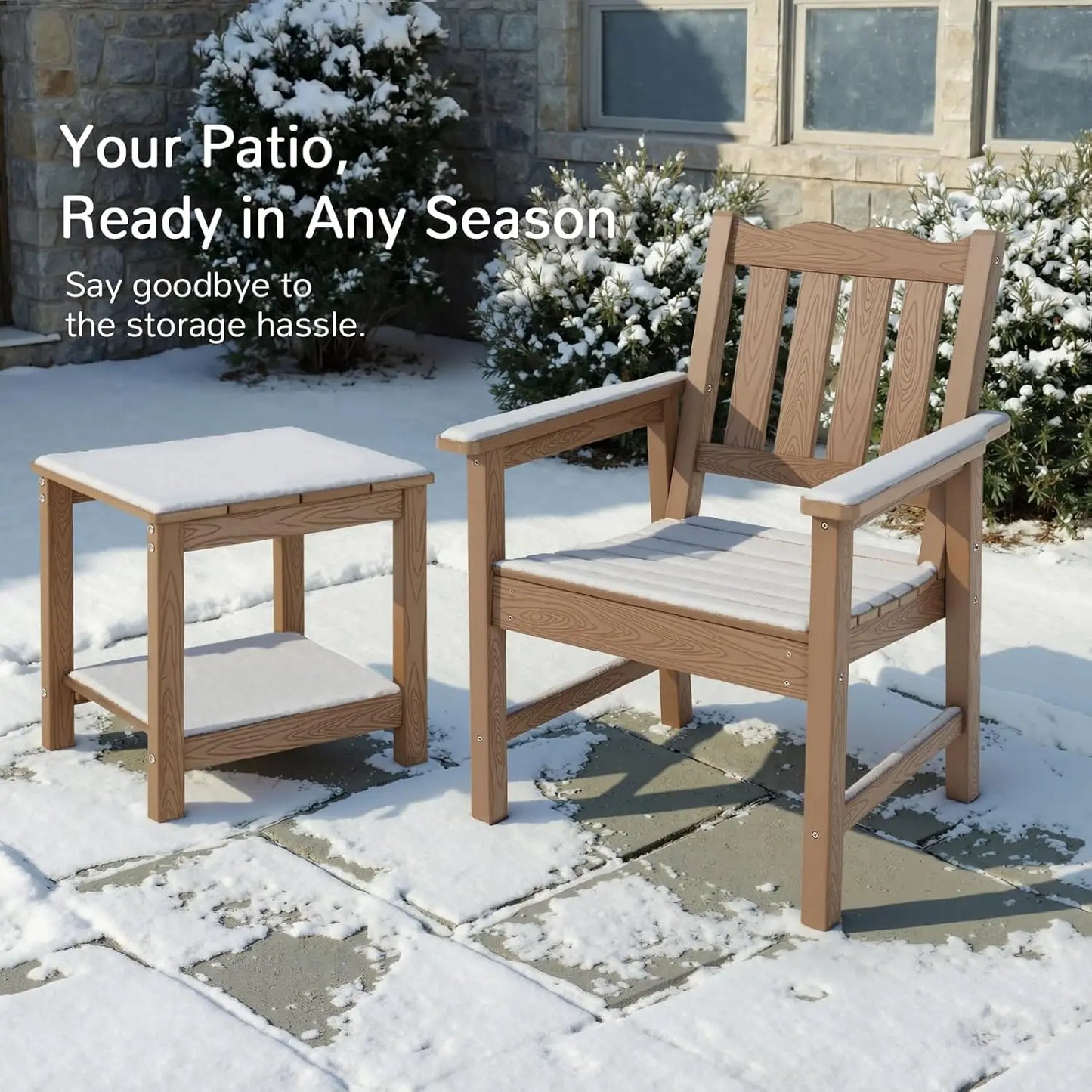 All-Weather Oversized Patio Chair Set 2 400lb Easy Assembly Backyard Deck Fire Pit Teak,Customized