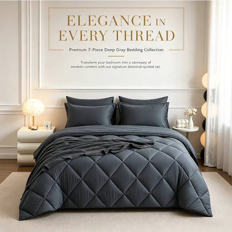 5-Piece Or 7-Piece Bedding Set - Flat Sheet Fitted Sheet Comforter And Pillowcases Included Home Textiles for Bedroom