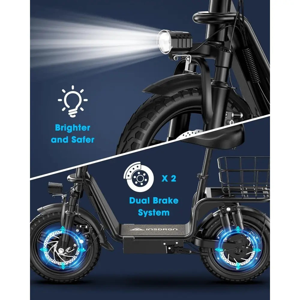 Adult 900W Electric Scooter With Seat 33 Mile Range UL2849