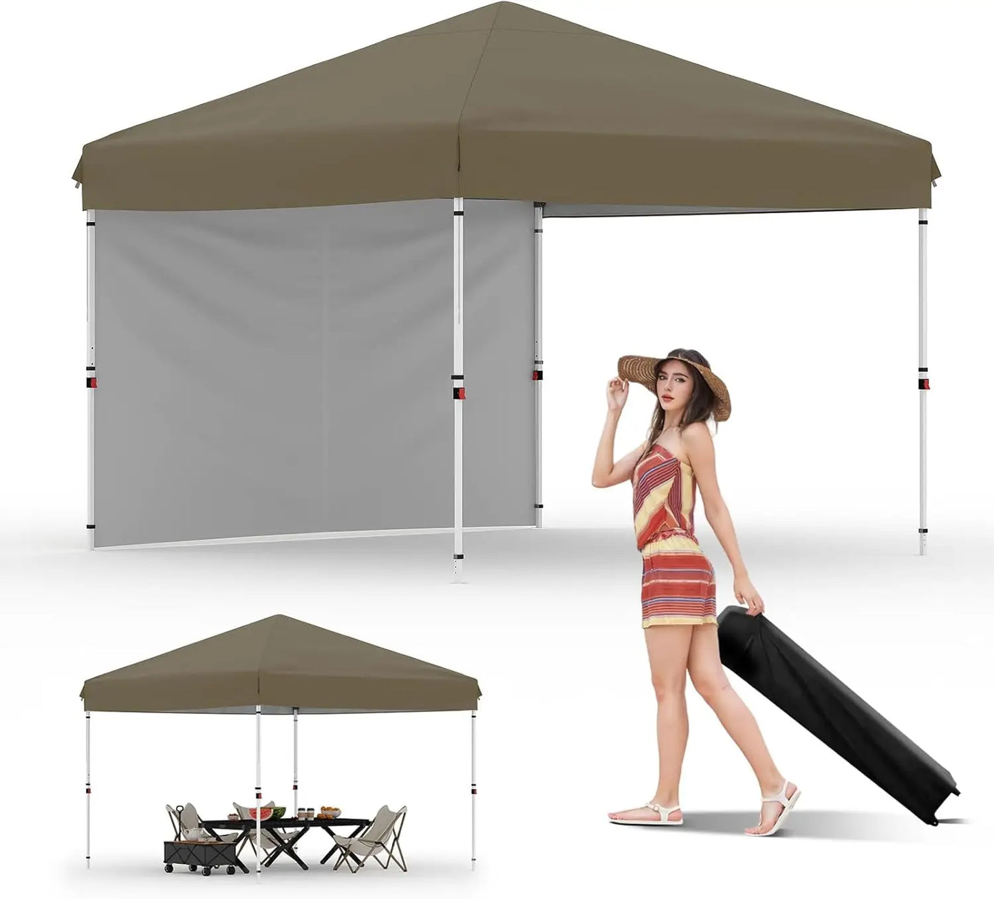 TWISTER.CKCN Pop Up Canopy Tent With Removable Sidewall UPF Fifty