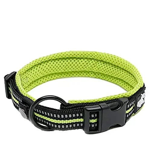 TRUELOVE Padded Nylon Dog Collar Reflective Adjustable Training