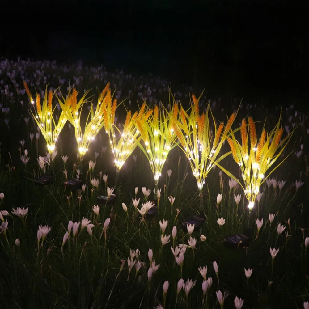 7Head Solar Powered Wheat Ear Ground Mounted Outdoor Light
