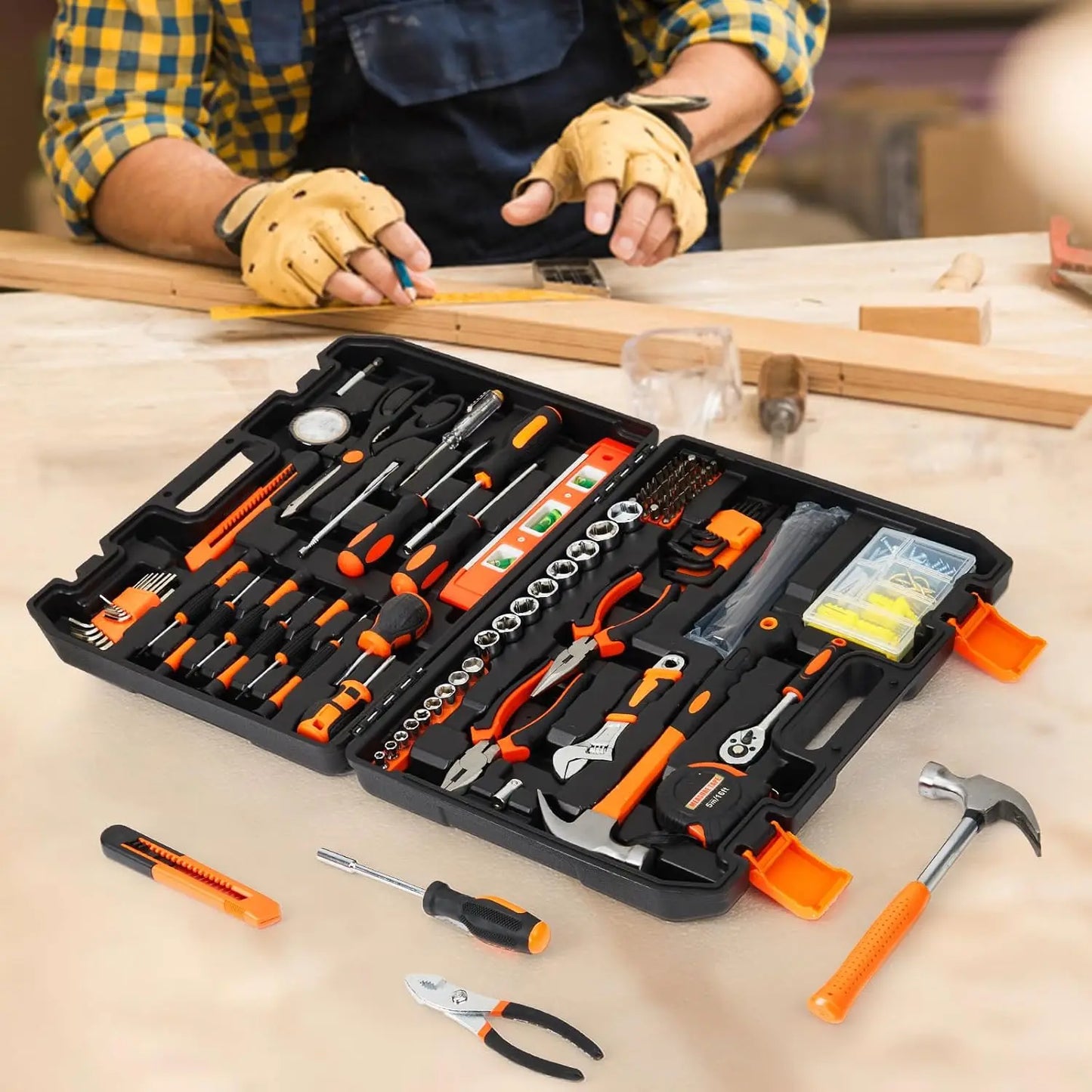 HiMISSDIY 242Piece Tool Set With Storage Case For Home DIY