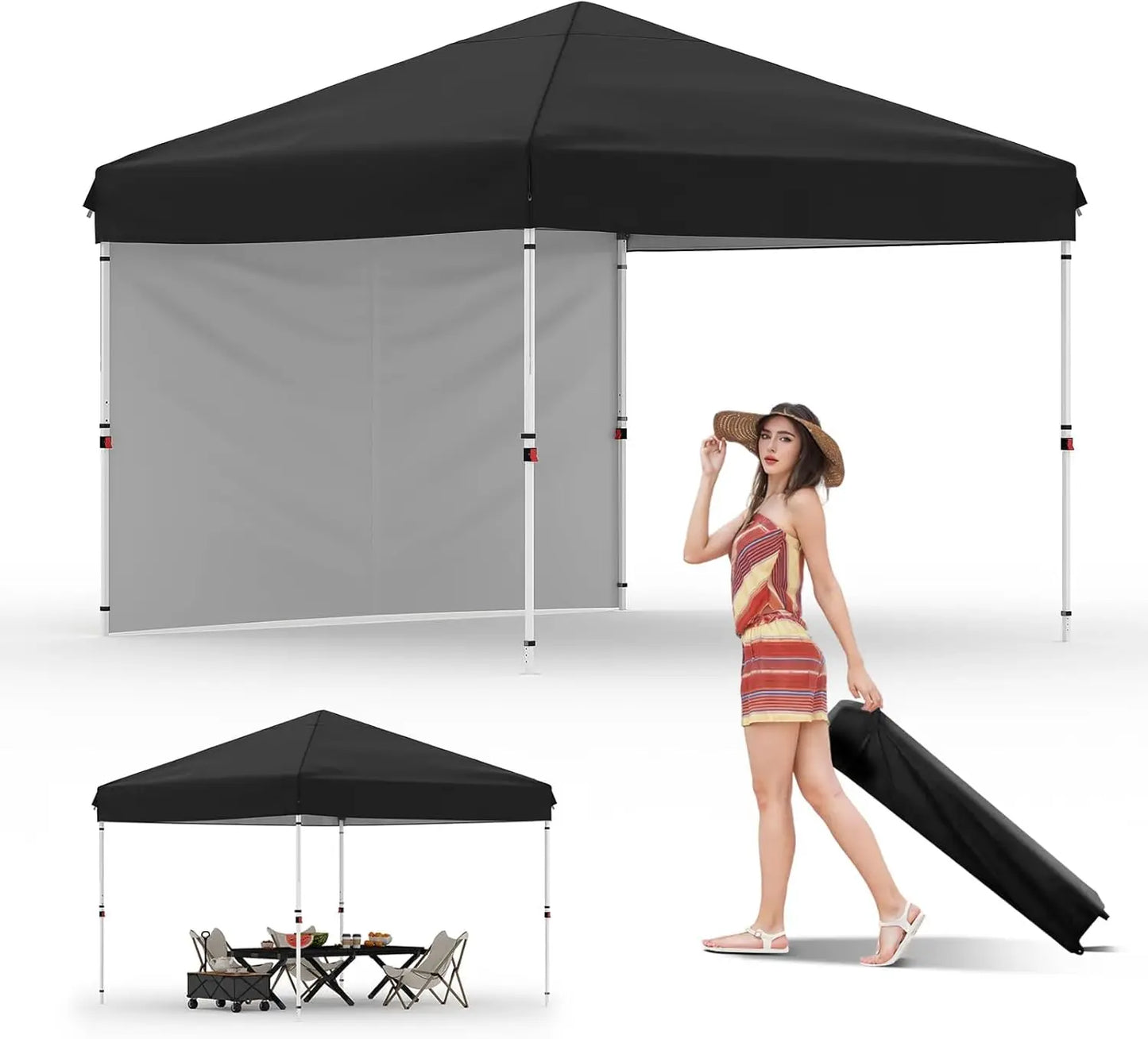 TWISTER.CKCN Pop Up Canopy Tent With Removable Sidewall UPF Fifty
