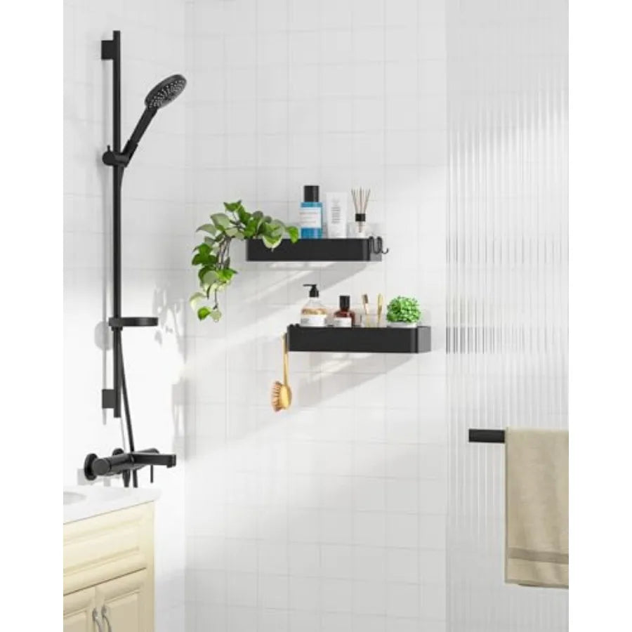 Adhesive Shower Caddy 2 Pack No Drill Organizer Rustproof Shelves