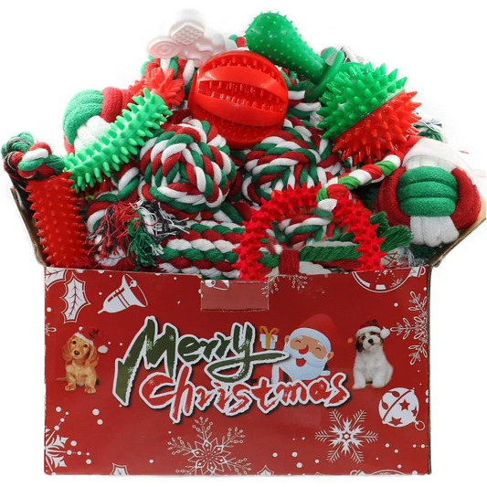 Christmas Dog Toys 15Pack Chew Toys for Teething Puppies