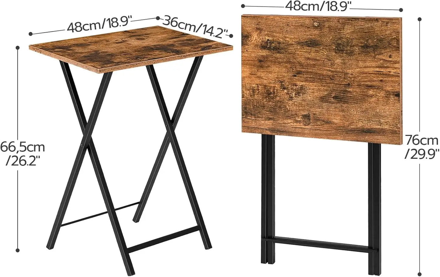 XIUWO Folding TV Tray Tables Set for Small Spaces Industrial