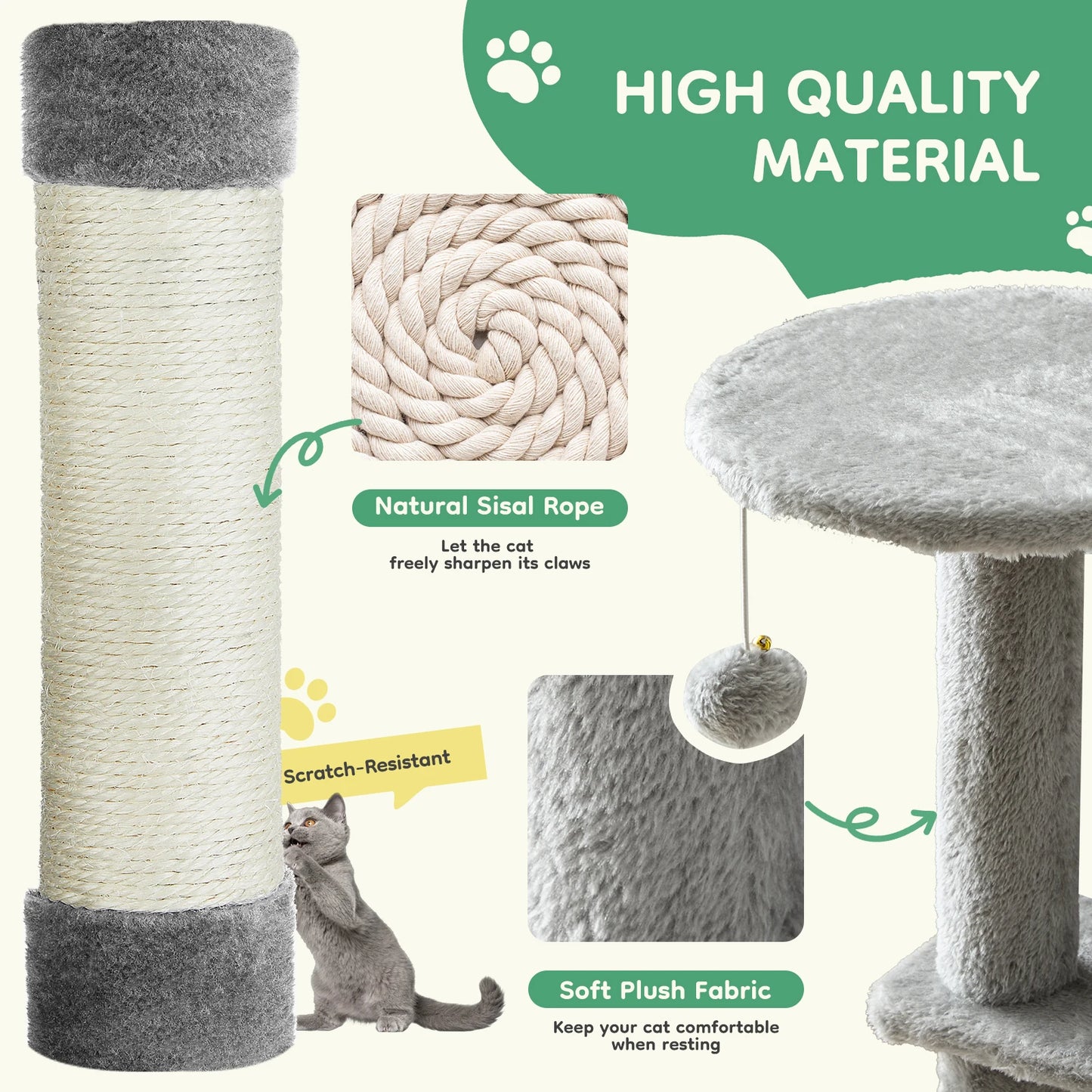 JHK Cat Tree Tall MultiCat Climbing Tower For Indoor Cats