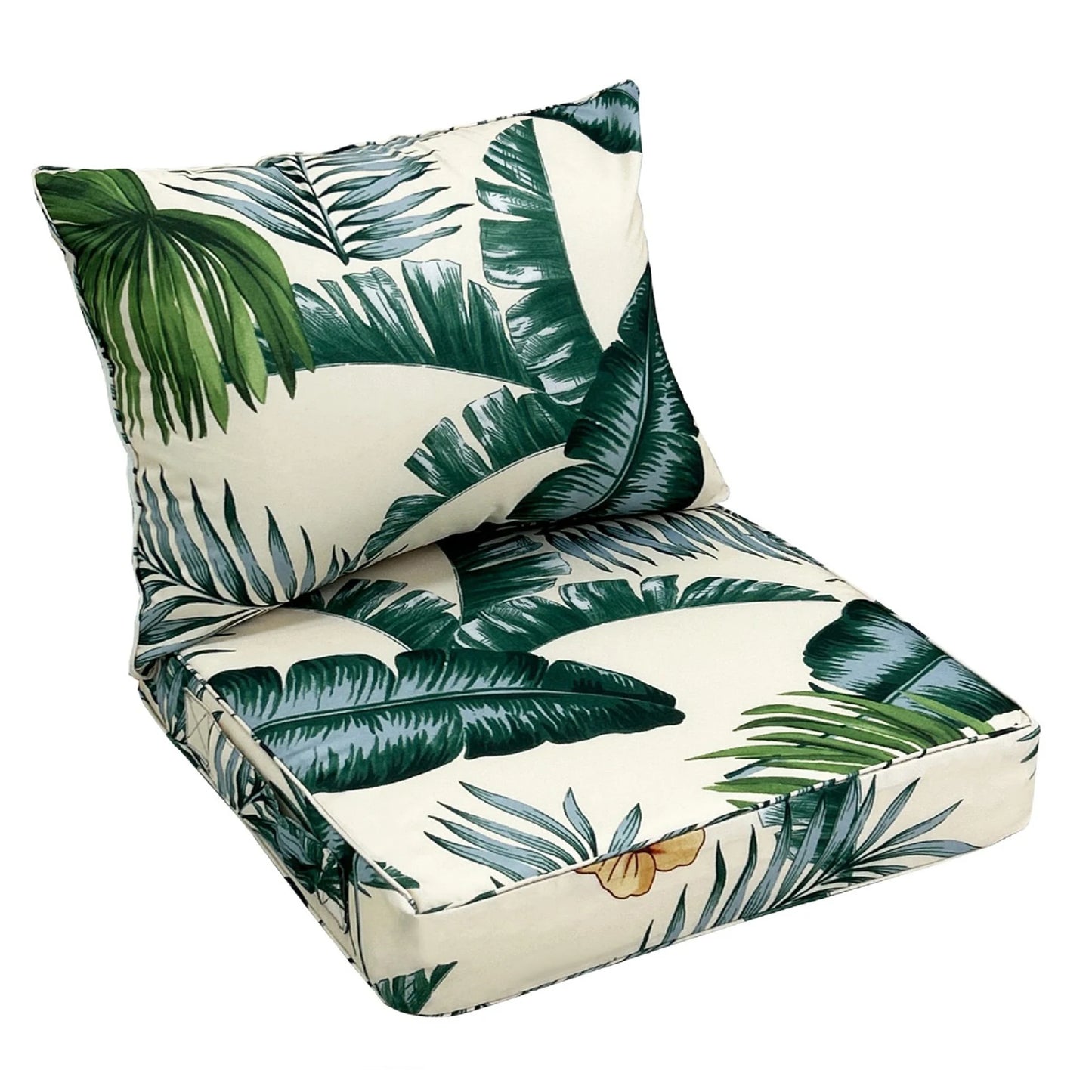 Outdoor Chair Cushions, 60*60*10CM Outdoor Cushion for Patio Furniture, Patio Chair Cushion, Waterproof & Fade Resistant Deep Patio Furniture Cushions Set with Handle and Ties