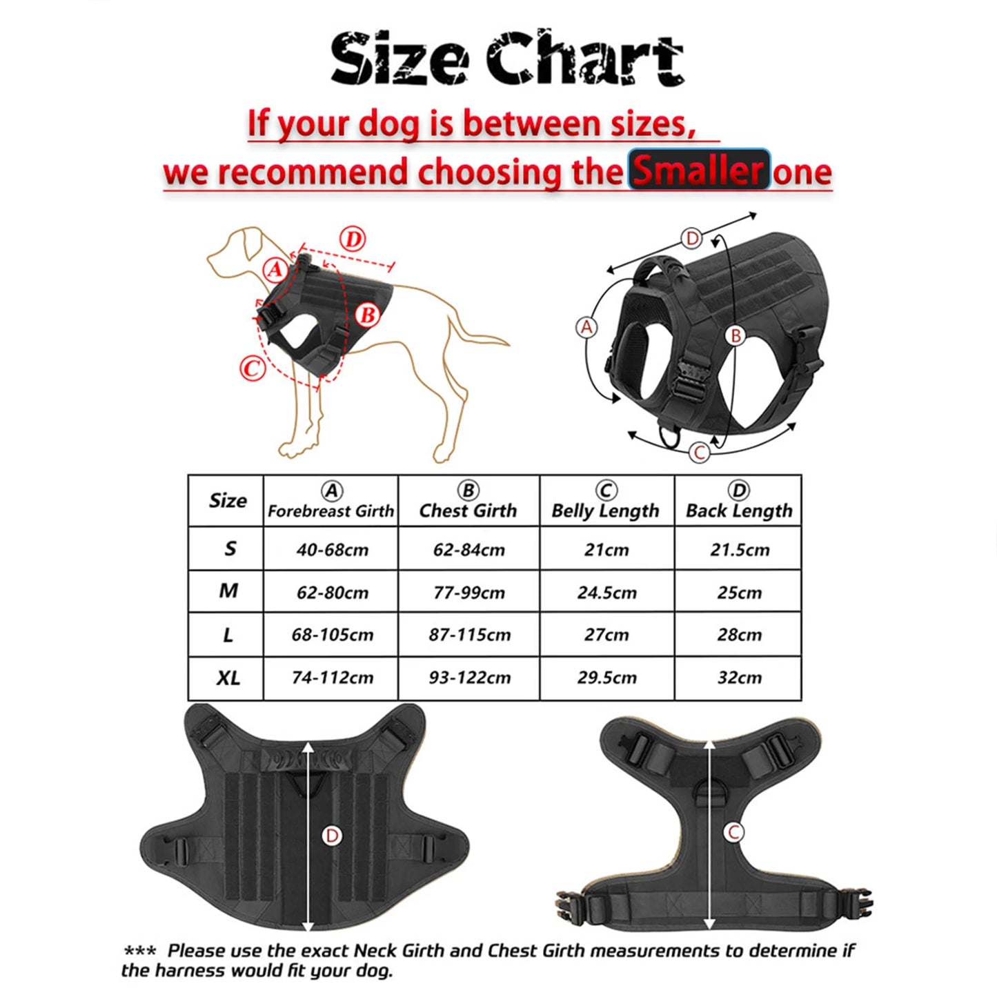 PETRAVELCN Tactical Dog Harness Vest Molle Pouches For Training