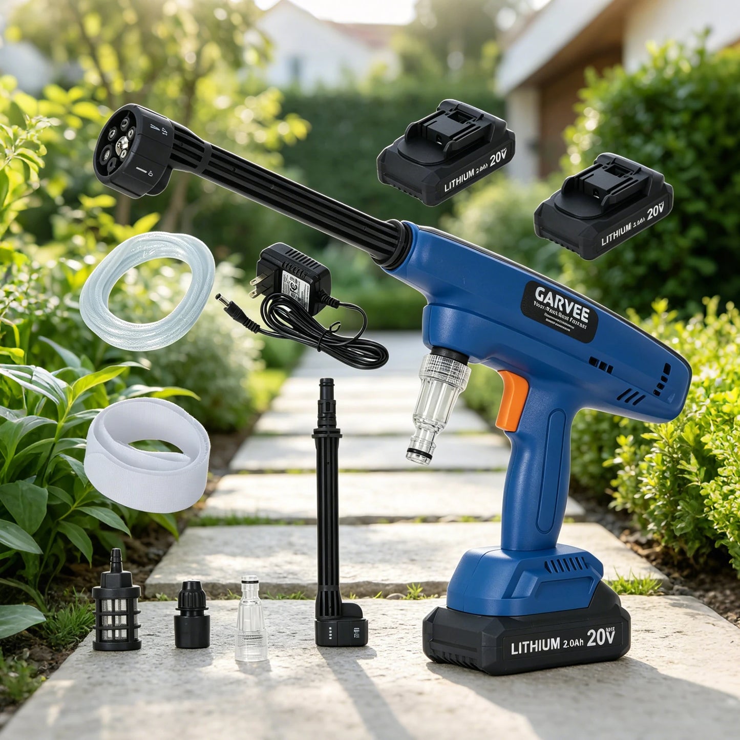 HiMISS Cordless Pressure Washer With Dual Rechargeable Batteries And Nozzle