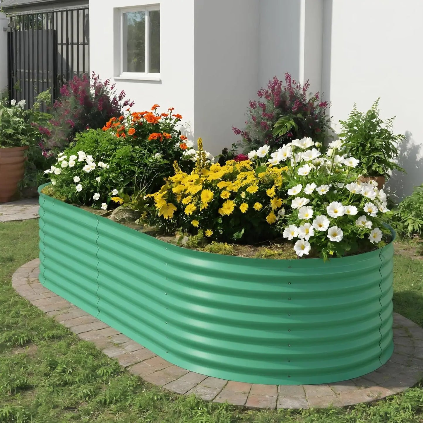 TWISTER.CK Galvanized Raised Garden Bed Kits Outdoor Planter Box