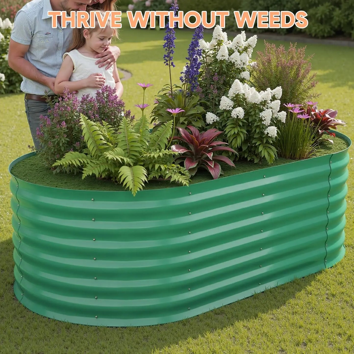 TWISTER.CK Galvanized Raised Garden Bed Kits Outdoor Planter Box