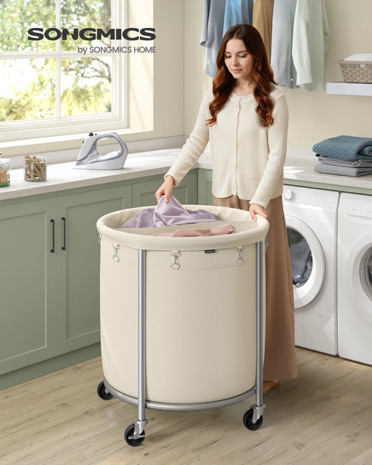 SONGMICS Heavy Duty Rolling Laundry Hamper With Wheels