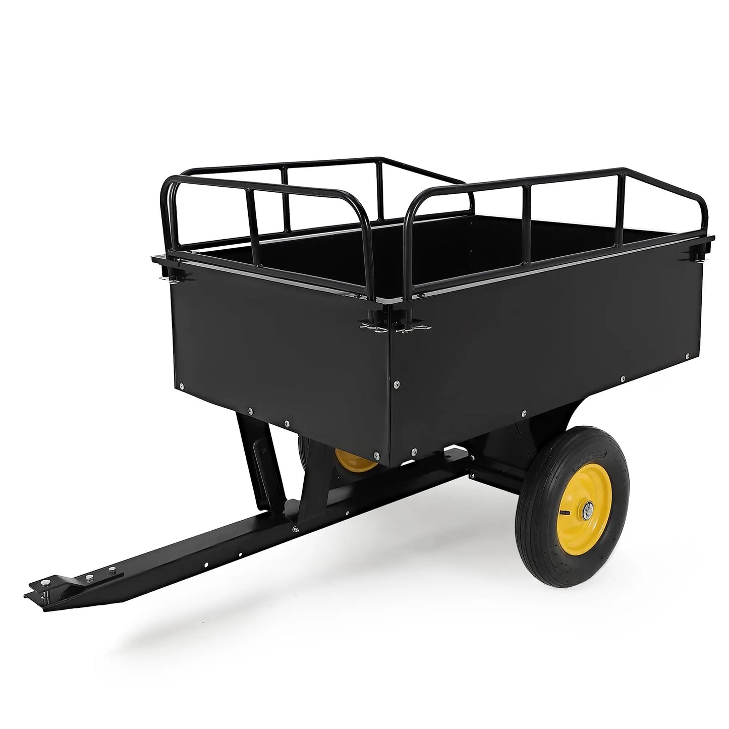 HiMISS Steel Dump Cart ATV Utility Trailer With Removable Sides
