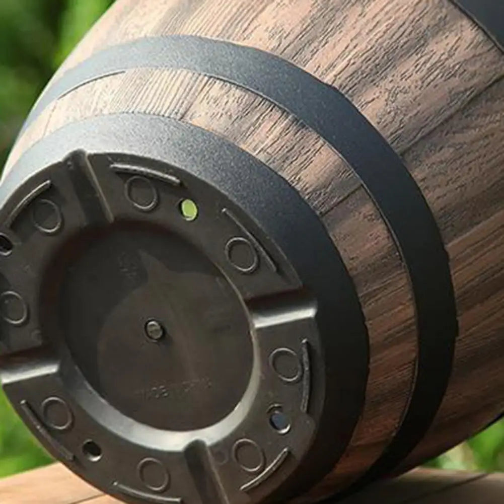 Rustic Farmhouse Whiskey Barrel Planter Plastic Flower Pot Drainage Holes