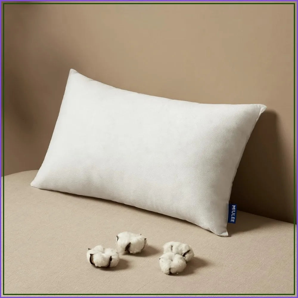 12x20 Inch Rectangle Throw Pillow Insert, Premium Fluffy Polyester Stuffer for Sofa Couch