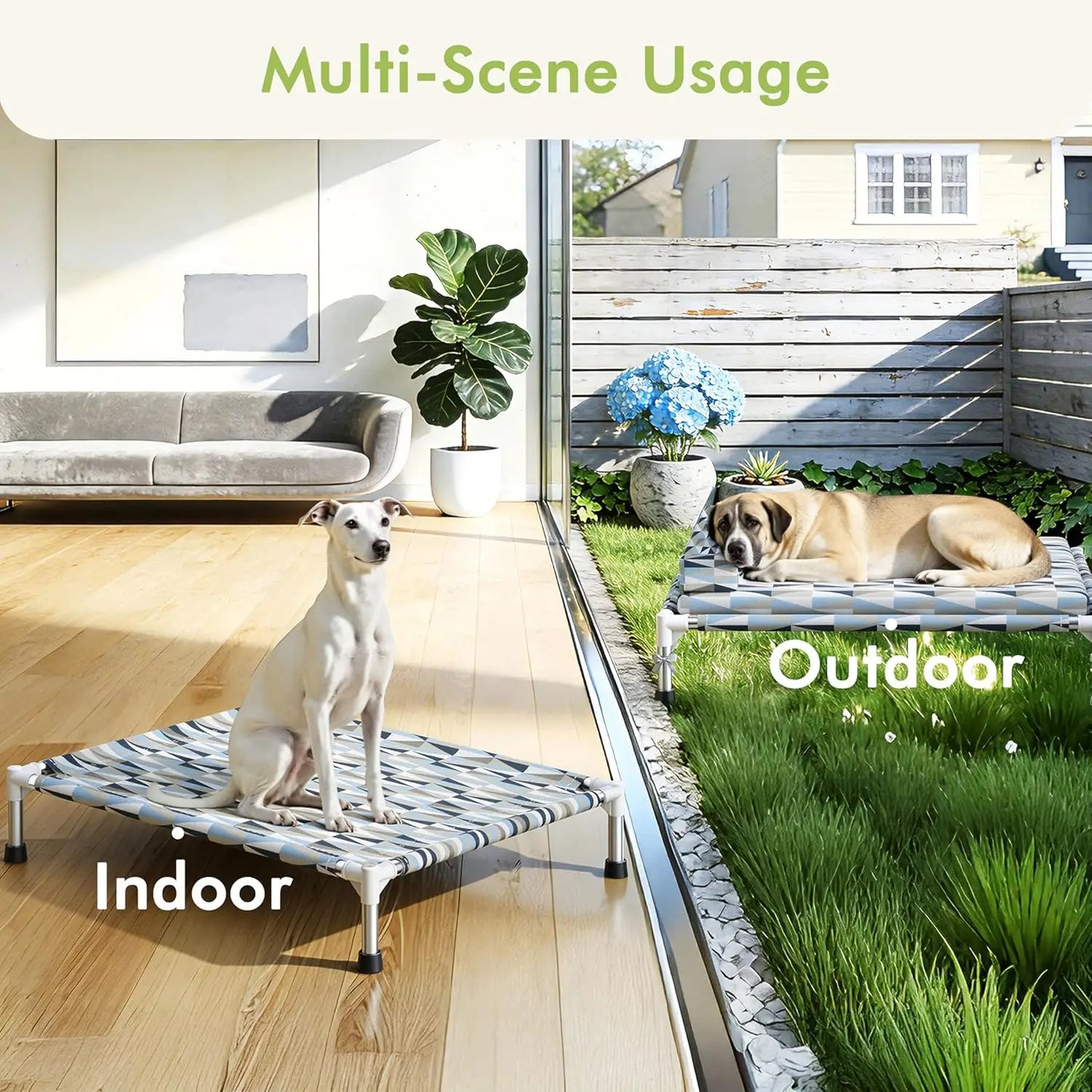 Orthopedic Elevated Dog Bed For Medium Dogs With Bolster Cushion