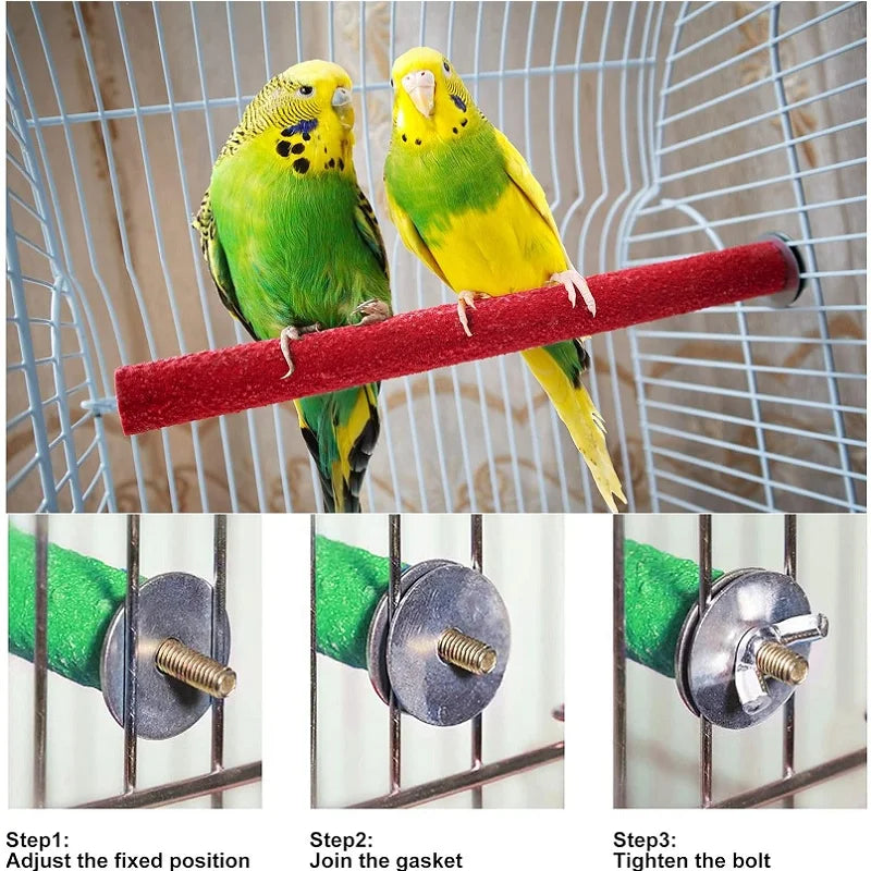 Natural Wood Platform Bird Nail Trimming Perches, Paw Grinding Stick for Parakeet Cockatiels, Parrot Stand, Conure Stand