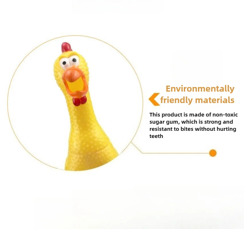 DKSTINYE Squeaky Chicken Dog Toy Squeaker Rubber Chew Toy