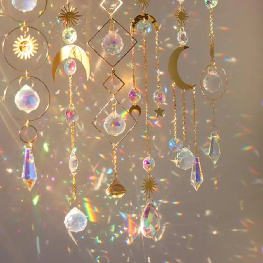 Six Piece Crystal Suncatcher Hanging Pendant Ornament For Window Garden