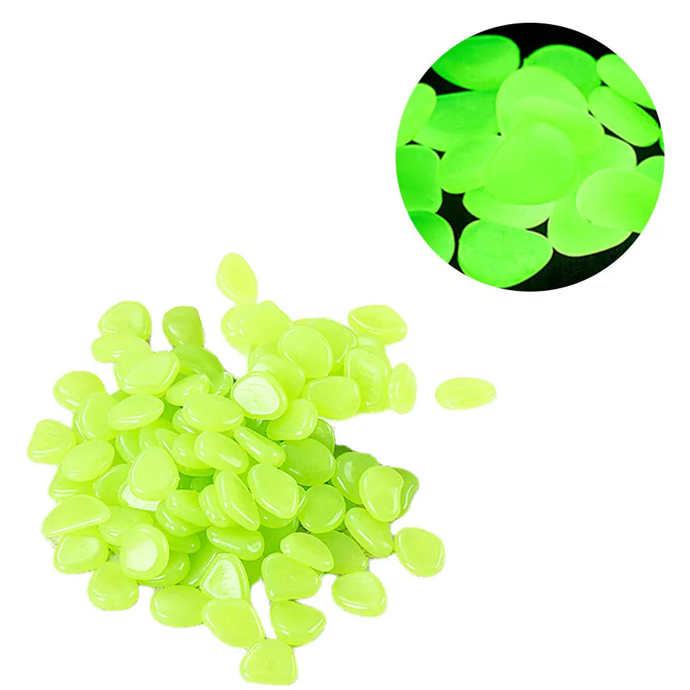 APWIKOGER Glow In The Dark Garden Pebbles 100Pcs Luminous Stones
