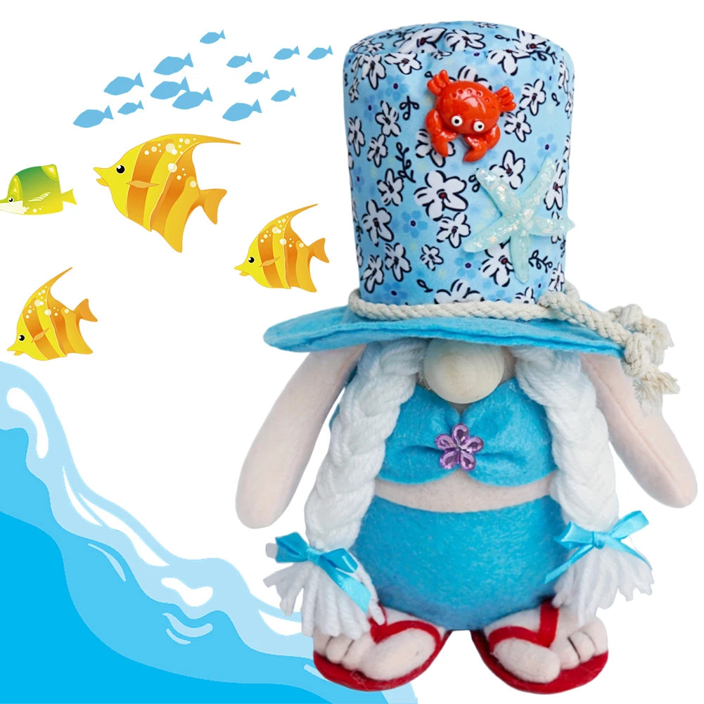 Beach Gnomes Plush Couple Decor Shelf Sitters Two Pieces