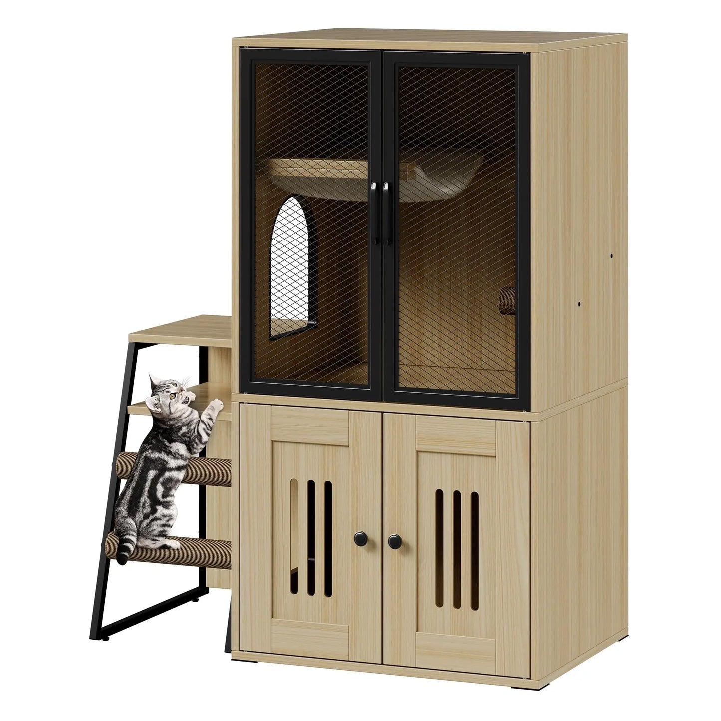 HiMISSCN Odor Control Cat Litter Box Enclosed With Doors