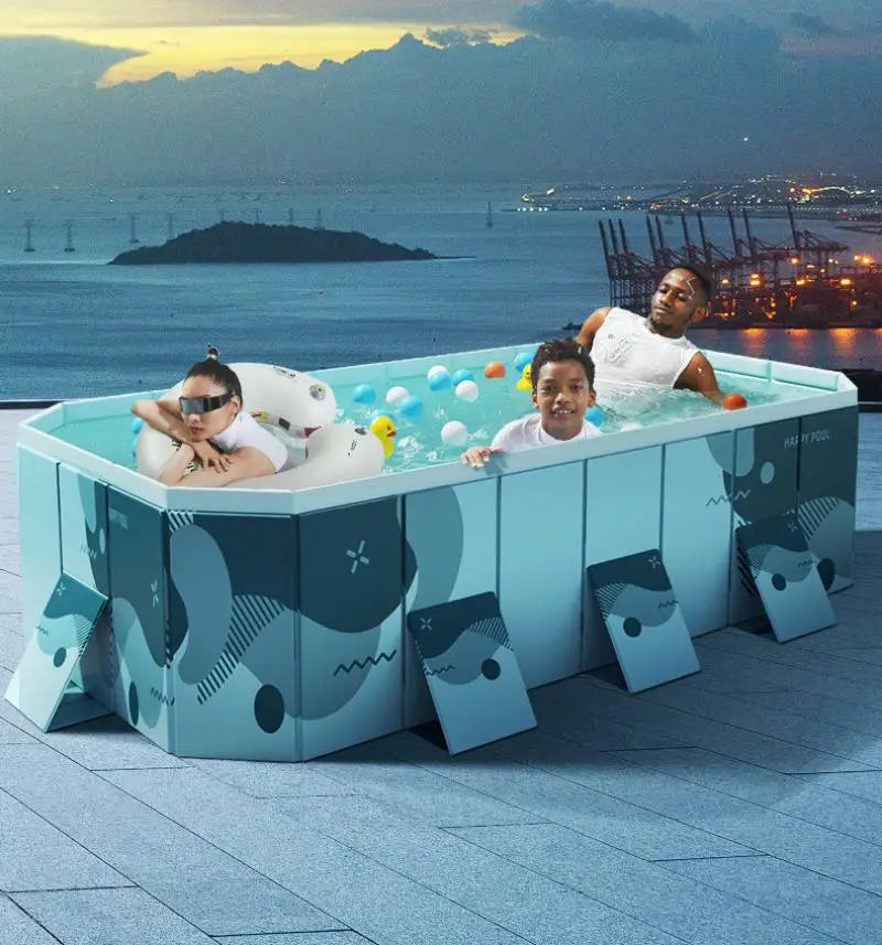 Foldable No Inflatable Family Swimming Pool Multi Layer PVC Portable Outdoor