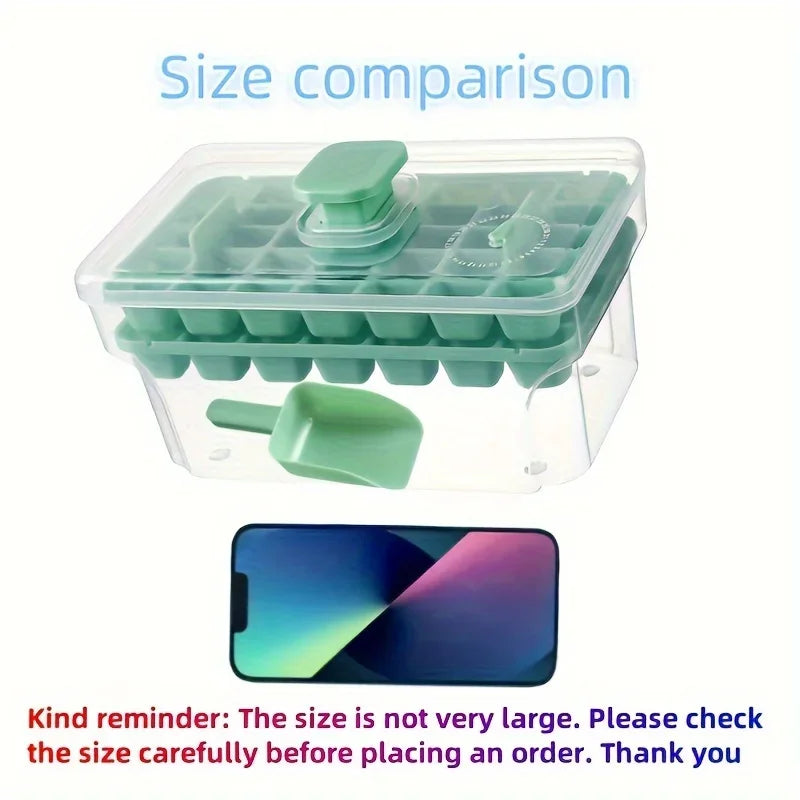 Ice Cube Tray With Lid And Storage Bin Easy Release