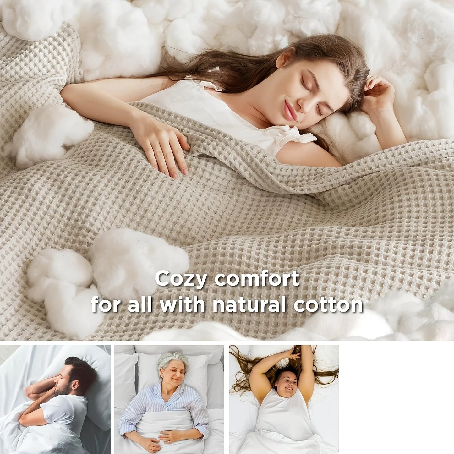 100% Cotton Multi-Layer Gauze Blanket, Waffle Weave Sheet, Nap Blanket, Air Conditioning Throw, Car Blanket, Multi-Purpose Summe