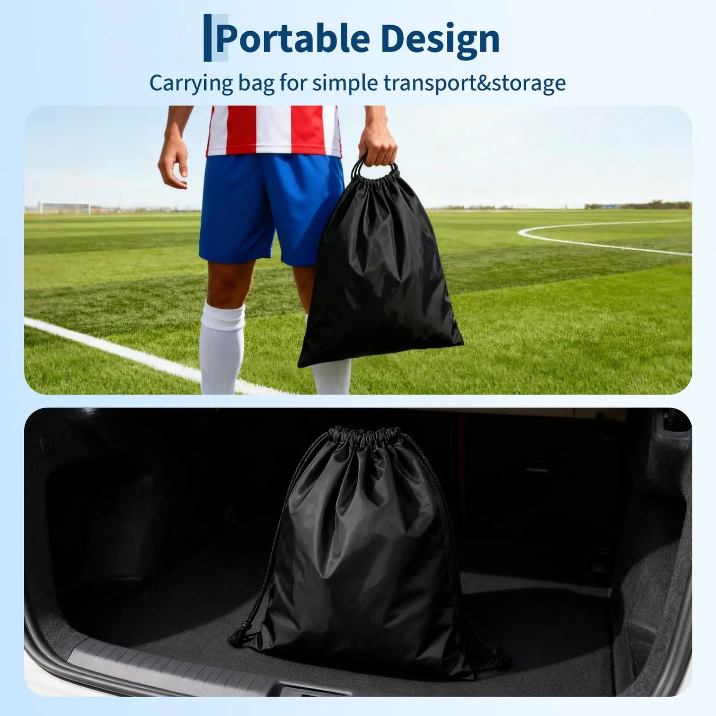 HiMISS Portable Pop Up Soccer Goal Set With Training Gear