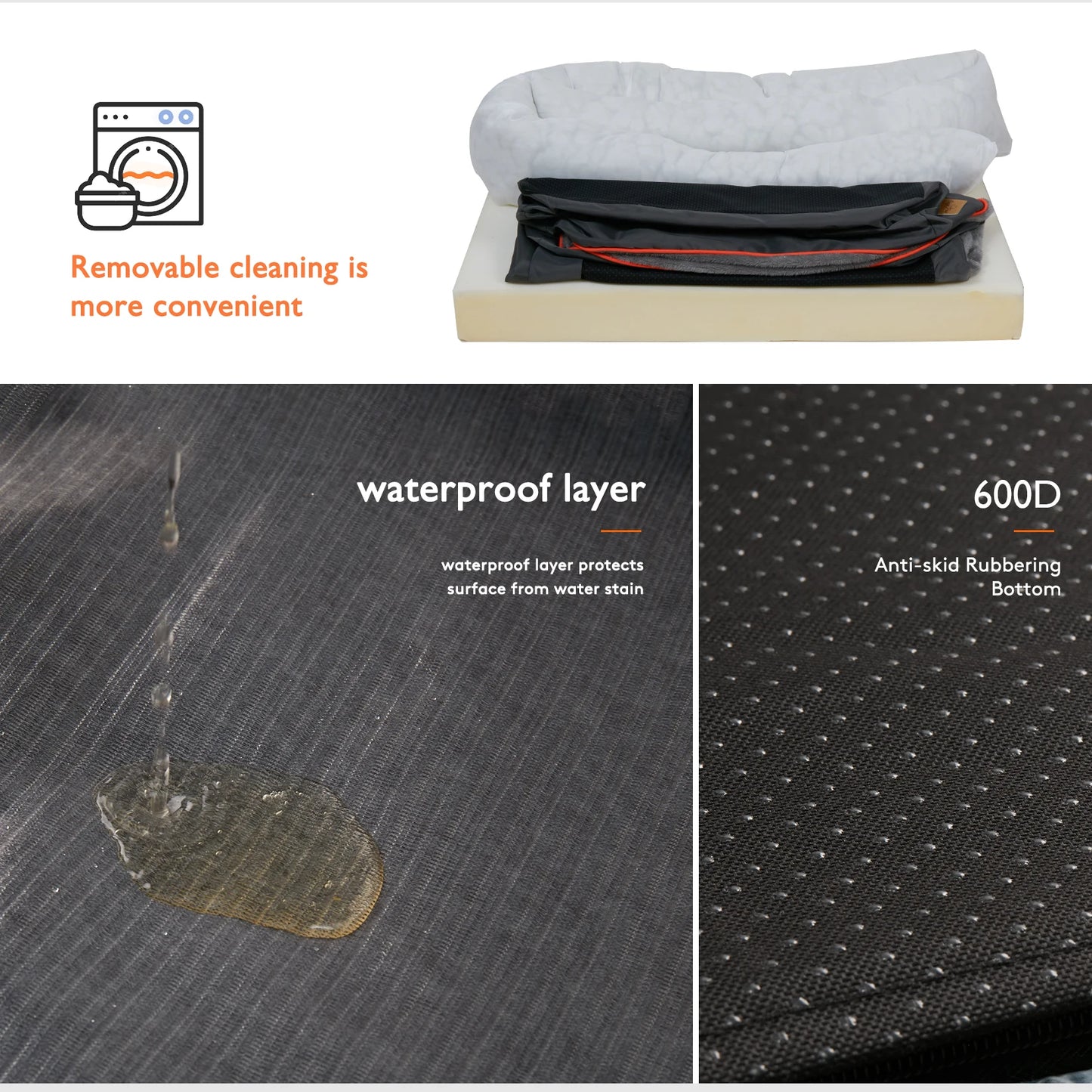BINGOPAW Anti Allergy Dog Bed With Removable Washable Cover Waterproof