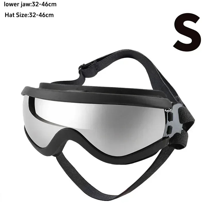 Adjustable Dog Goggles Anti UV Windproof Pet Sunglasses with Dual Straps Eye Protection for Driving Riding Outdoor S/M/L